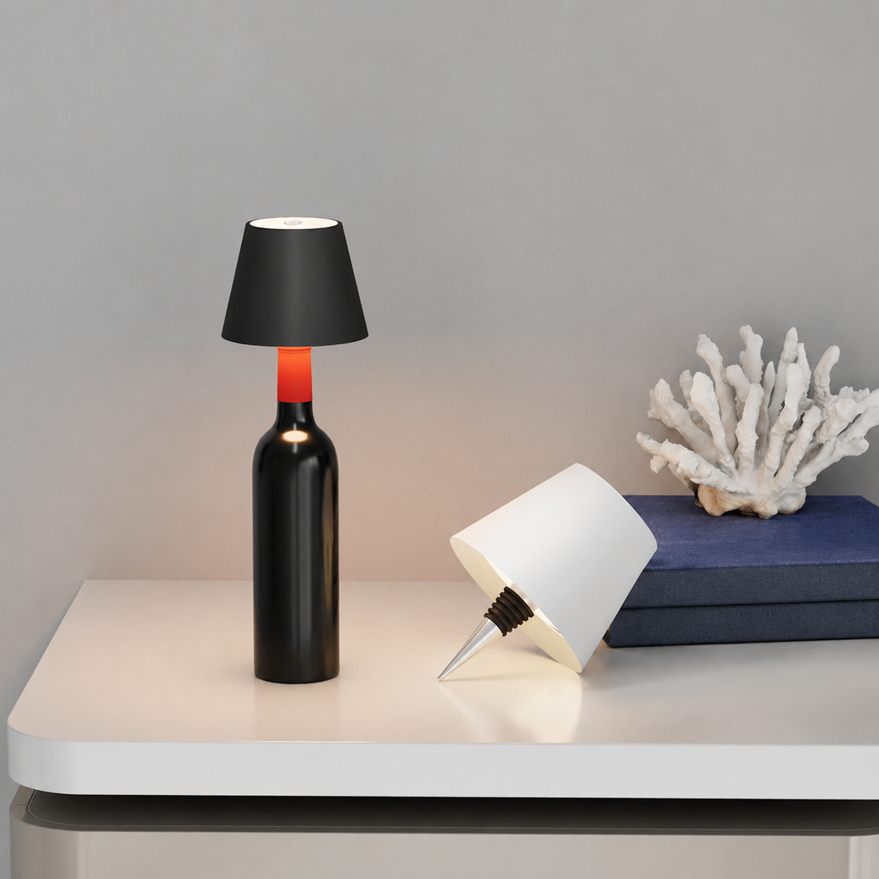 Rechargeable LED Wine Bottle Table Lamp