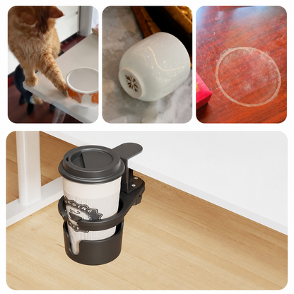 Rotating Desk Cup Holder Clamp