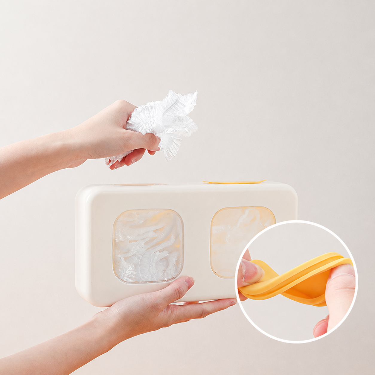 Wall-Mounted Double Compartment Plastic Bag Organizer
