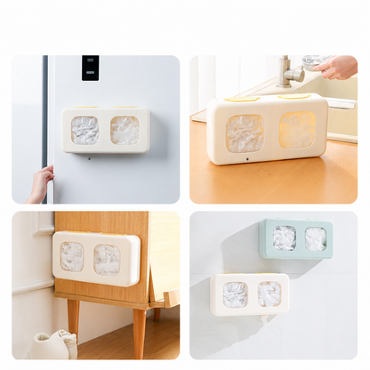 Wall-Mounted Double Compartment Plastic Bag Organizer