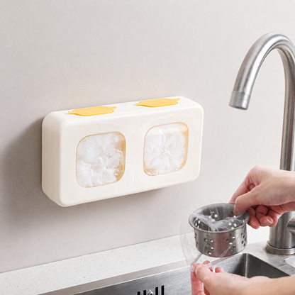Wall-Mounted Double Compartment Plastic Bag Organizer