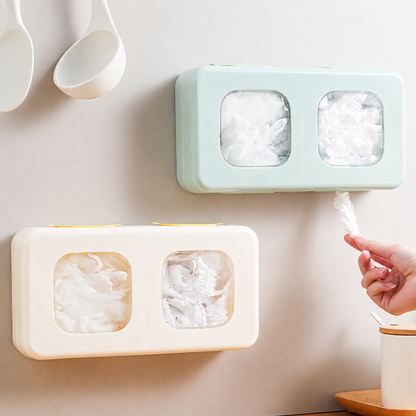 Wall-Mounted Double Compartment Plastic Bag Organizer